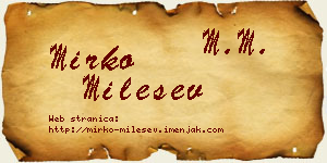 Mirko Milešev vizit kartica